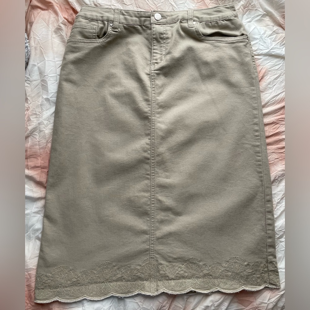 Christopher & Banks Tan Khaki Skirt-Size 10